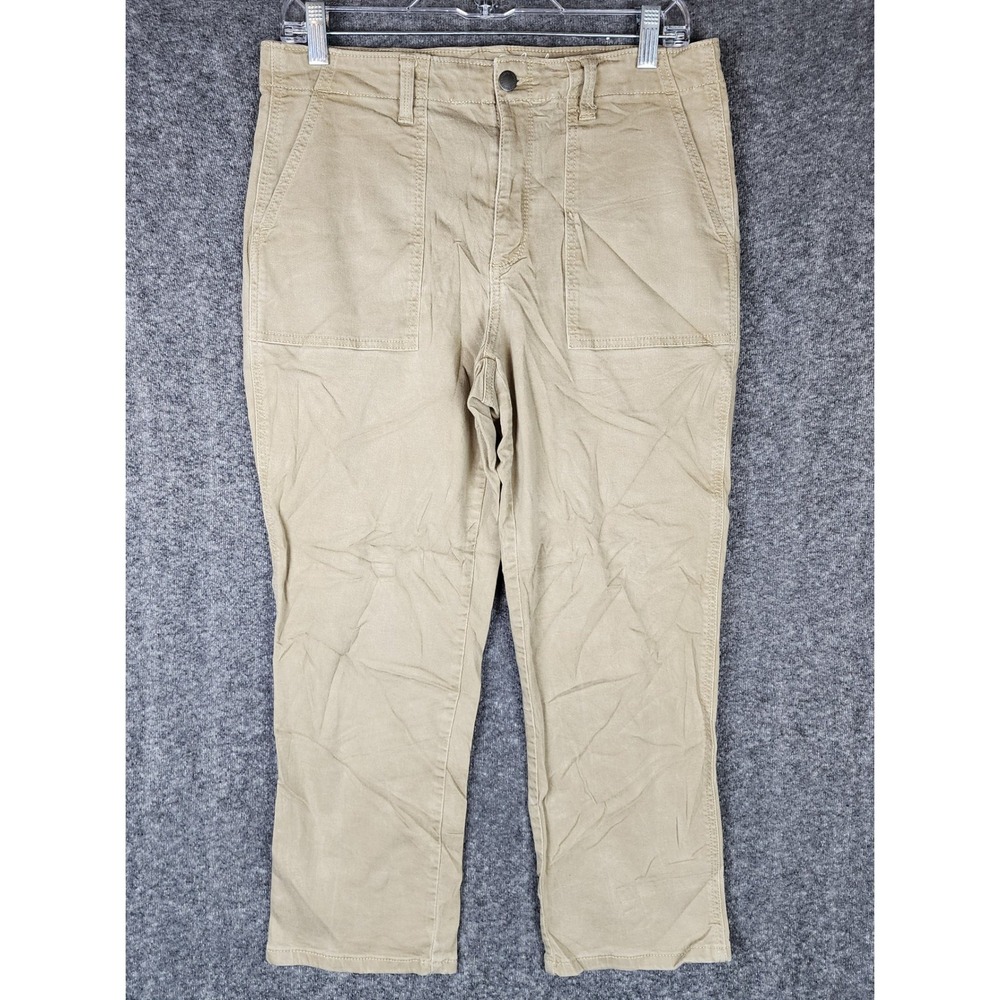 Universal Thread Pants Womens 12 High Rise Straight Crop Tan Khaki EUC